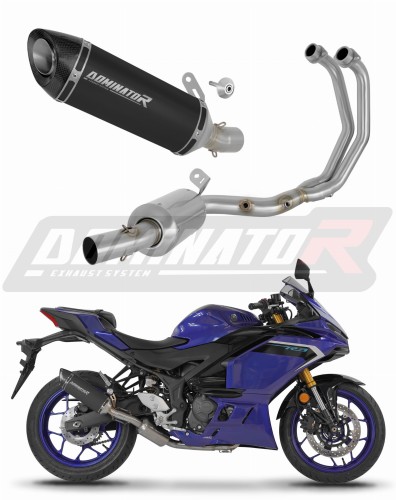 complete exhaust system with muffler DOMINATOR Full System HP8 BLACK fits the motorcycle Yamaha YZF R3 2025   2026