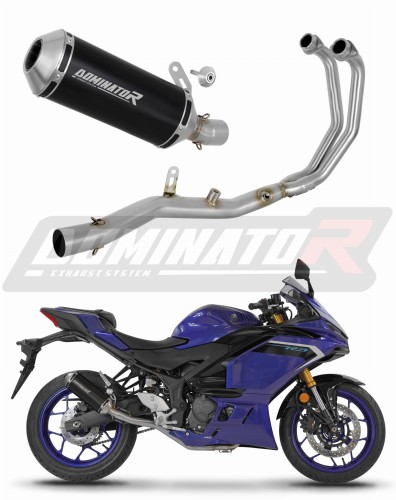 complete exhaust system with muffler DOMINATOR Full System OV G2 BLACK fits the motorcycle Yamaha YZF R3 2025   2026