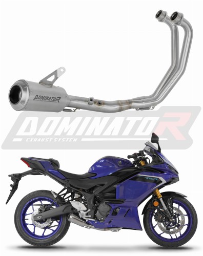 komplett DOMINATOR Full System GPS kipufogórendszer hangtompítóval, amely illeszkedik a Yamaha YZF-R3 2025 - 2026 motorkerékpárhoz