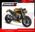 teljes DOMINATOR kipufogórendszer S3 FEKETE dobbal, amely illeszkedik a Triumph Speed Triple 1200 RS / RR 202 motorkerékpárhoz
