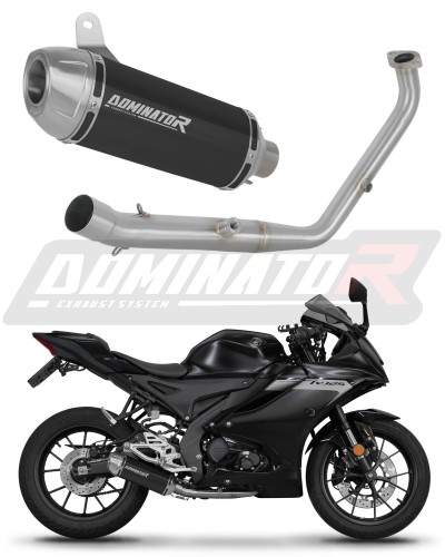 teljes DOMINATOR kipufogórendszer S3 FEKETE dobbal, amely illik a Yamaha YZF R125 2024 - 2026 motorkerékpárhoz