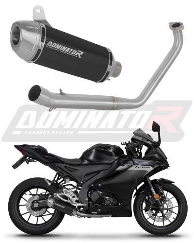 teljes kipufogó rendszer DOMINATOR Full System S3 FEKETE hangtompítóval, amely illeszkedik a Yamaha YZF R125 2019 - 2020 motorkerékpárhoz