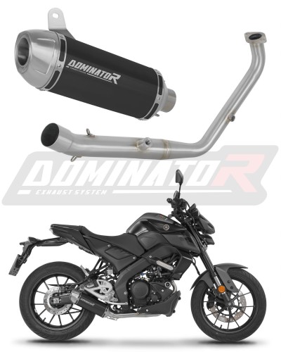 komplett DOMINATOR Full System S3 FEKETE kipufogórendszer és kipufogódob Yamaha MT 125 2024 - 2026 motorkerékpárhoz