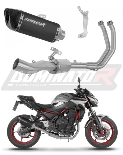 komplett kipufogórendszer DOMINATOR HP6 FEKETE dobbal a Kawasaki Ninja 650 2023 - 2026 motorkerékpárhoz