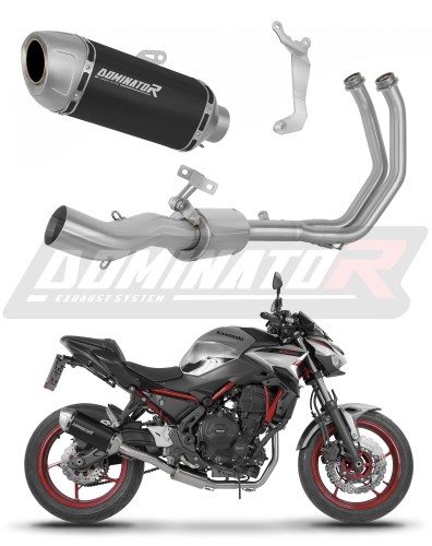 complete exhaust system with muffler DOMINATOR Full System S6 BLACK fits the motorcycle Kawasaki Ninja 650 2023   2026