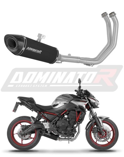 complete exhaust system with muffler DOMINATOR Full System HP8 BLACK fits the motorcycle Kawasaki Z650 2023   2026