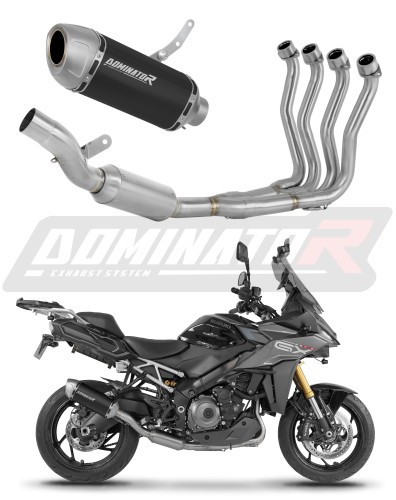 complete exhaust system with muffler DOMINATOR Full System S6 BLACK EX fits the motorcycle Suzuki GSX S 1000 GX 2024