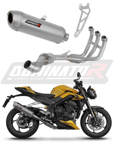 complete exhaust system with muffler DOMINATOR Full System S6 fits to Triumph STREET TRIPLE 765 S / R / RS 2023  2024 5