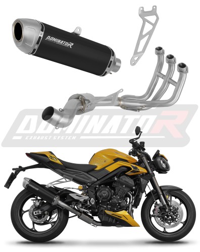 DOMINATOR teljes kipufogórendszer S6 FEKETE dobbal a Triumph STREET TRIPLE 765 S / R / RS 2023 - 2024 motorkerékpárhoz 5