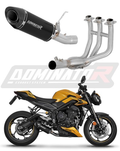 complete exhaust system with muffler DOMINATOR Full System HP8 BLACK fits the motorcycle Triumph Street Triple 765 RS 2024   2025 4