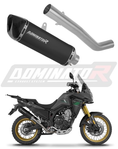 DOMINATOR HP6 FEKETE kipufogó dob, amely illeszkedik a Rieju Aventura 500 2023 - 2026 motorkerékpárhoz