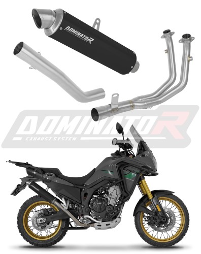 kompletny układ wydechowy z tłumikiem DOMINATOR Full System GPF CZARNY pasujący do motocykla Rieju Aventura 500 2023 - 2026