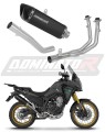 teljes kipufogórendszer DOMINATOR Full System HP6 FEKETE dobbal, amely illeszkedik a Rieju Aventura 500 2023 - 2026 motorkerékpárhoz