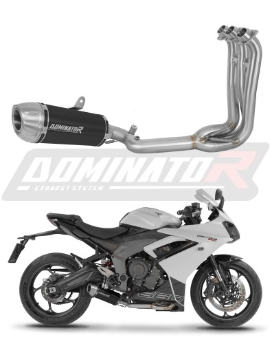 complete exhaust system with muffler DOMINATOR Full System S3 BLACK fits the motorcycle Triumph Daytona 660 2024   2026
