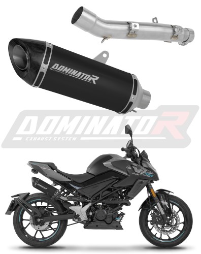 DOMINATOR HP8 FEKETE kipufogó dob, amely illik a CF MOTO 125 NK 2025 - 2026 motorkerékpárhoz
